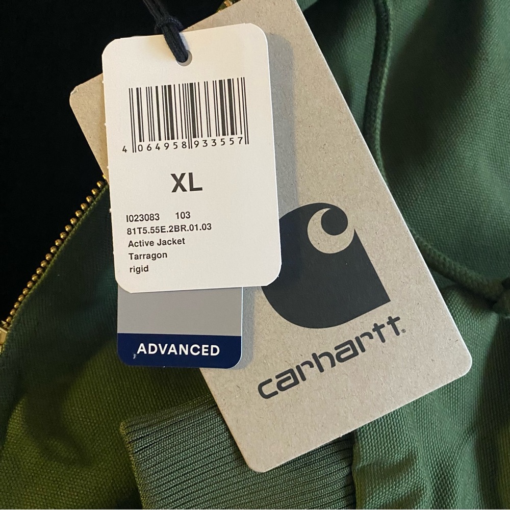 Carhartt WIP Active Jacket Men XL Tarragon/Black (Rigid) Fleece Quilt Lined - Picture 12 of 16